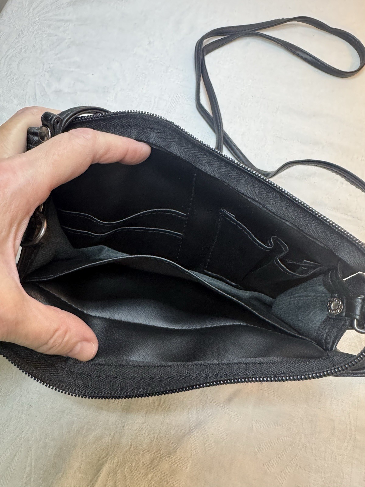 Leather Patchwork Small Crossbody Bag Unbranded - image 4