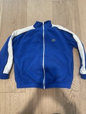 Kids Lacoste Track Jacket Zip Up Royal Blue White Navy Trim Logo Size 10