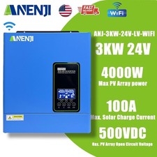 3KW 24V Hybrid Inverter Off Grid 110V/120V Inverter MPPT 500V 100A WIFI 3000W