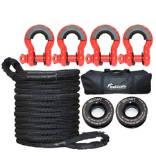1x 30 Kinetic Energy Recovery Rope Tow Strap 4 Shackles 2 Recovery Rings 1x 30 Kinetic Energy Recovery Rope Tow Strap 4 Shackles 2 Recovery Rings