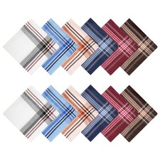12 Pack Men's Handkerchiefs Classic Handkerchiefs for Men Pocket Square Assor...