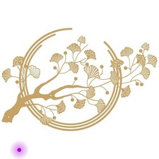 Large Metal Ginkgo Tree Leaf Wall Art, Gold Wall Decoration Creative Handmade