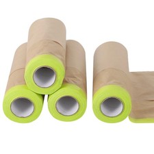 4 Rolls Pre-Taped Masking Paper for Automotive Painting - 11.8 in x 49.2 Ft T...