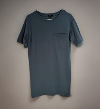 Quince T-Shirt Dress Womens Size Medium Green Organic Cotton Pocket Short Sleeve