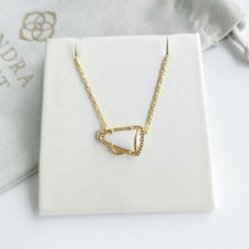 Kendra Scott Cheer Gold White Mother-of-Pearl Pendant Necklace Authentic New