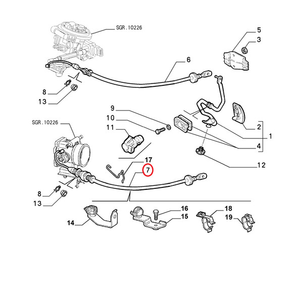 Fiat Original Cavo Comando Flessibile Acceleratore Fiat 7776549-image