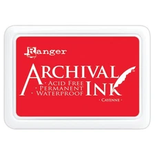 Archival Ink Pad Red Waterproof Acid Free Fade Resistant For Stamping Crafts