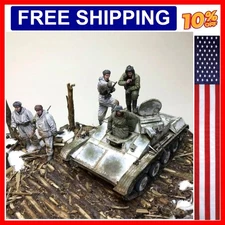 1/35 Scale Die-Cast Resin Model Kit WWII Russian Tank Crew and Scouts 5 Figur...