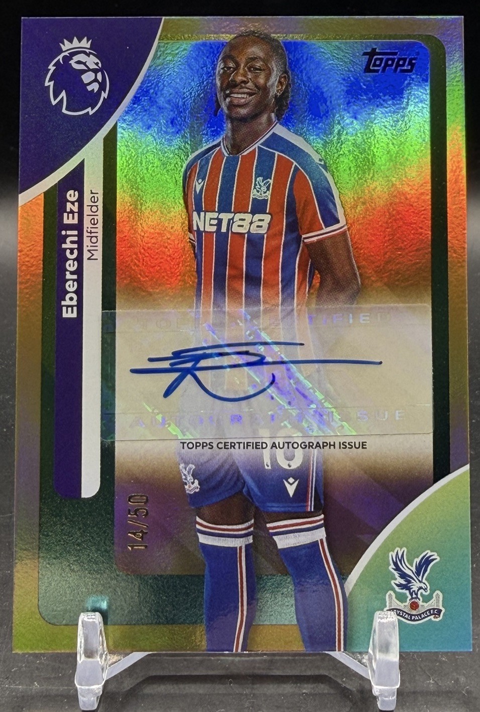 2025-26 Topps EPL #AC-EE Eberechi Eze Autograph Variation Gold (14/50) C. Palace