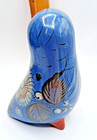 Tonala Mexico Folk Art Pottery Blue Bird Hand Painted Figurine  7” Vintage — photo 4