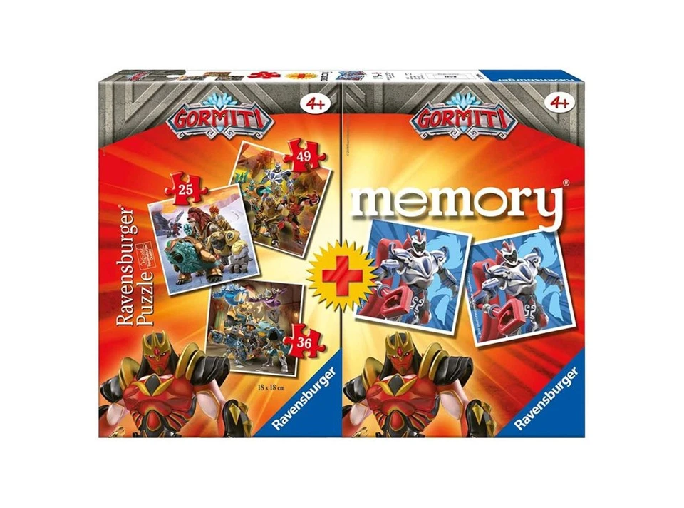 Puzzle Memory Gormiti Multipack Ravensburger 20519 49 Pezzi 3 puzzle Carte 4+ - Immagine 2 di 2