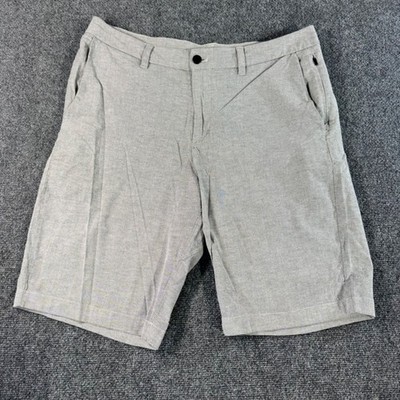 Lululemon Mens Commission Short 9 Oxford Grey Chino Shorts Size 33 Stretch