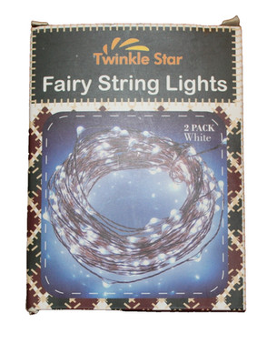 Twinkle Star 33 FT Copper String Lights White 100 LED 8 Mode Remote - 2 PACK