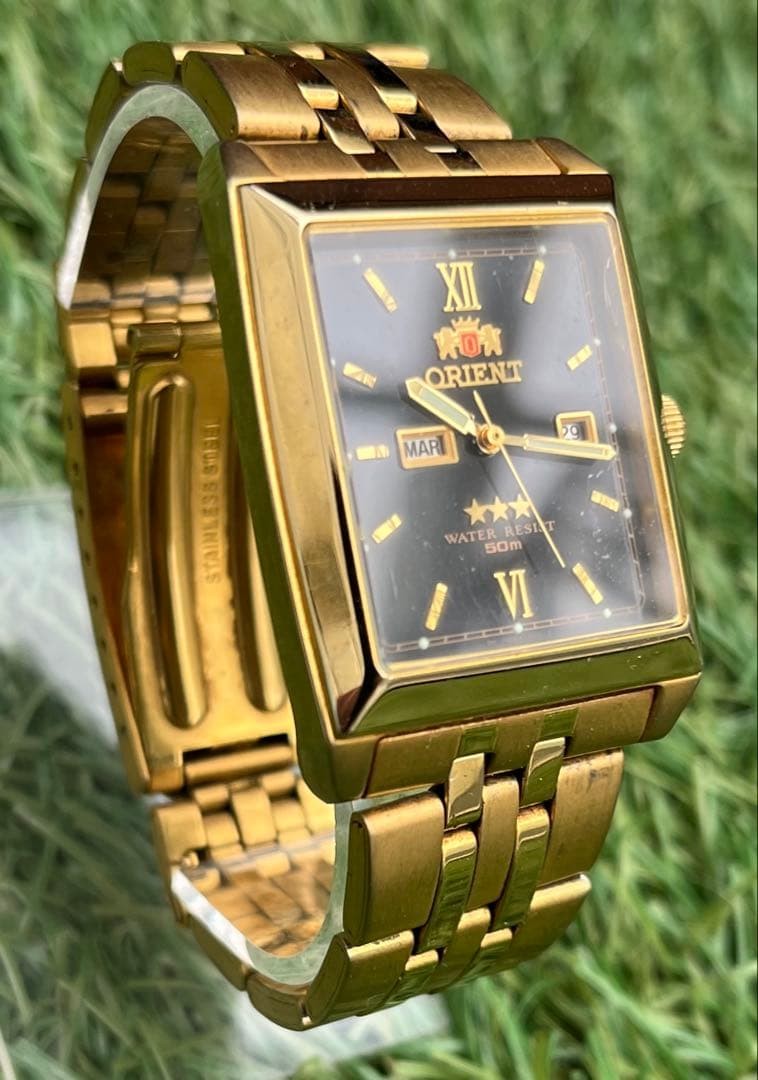 ORIENT Rectangular Day Date Automatic Watch Case … - image 3