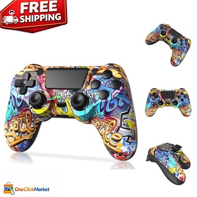 Wireless Controller for PS4/Slim/Pro, Neo-Graffiti Design, Ergonomic