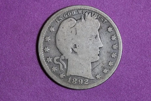 Estate Find 1892 S Barber Quarter Dollar #K59243