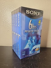 Sony T-120 PREMIUM Grade Blank VHS Tapes - 6 Hours - 4 Pack - New & Sealed !