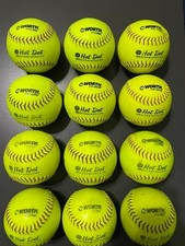 Worth Hot  Dot Used Slow Pitch Softballs ASA/USA 12 Inch One Dozen