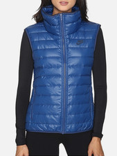 Chaleco de plumón Nike para mujer talla pequeña azul/negro 805257-423 (75 % plumón de ganso) ABAJO