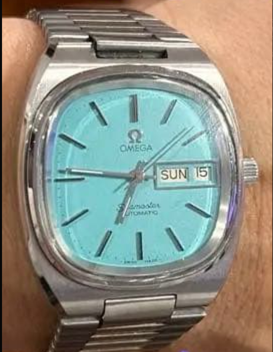 Omega Seamaster TV Screen Turquoise Blue