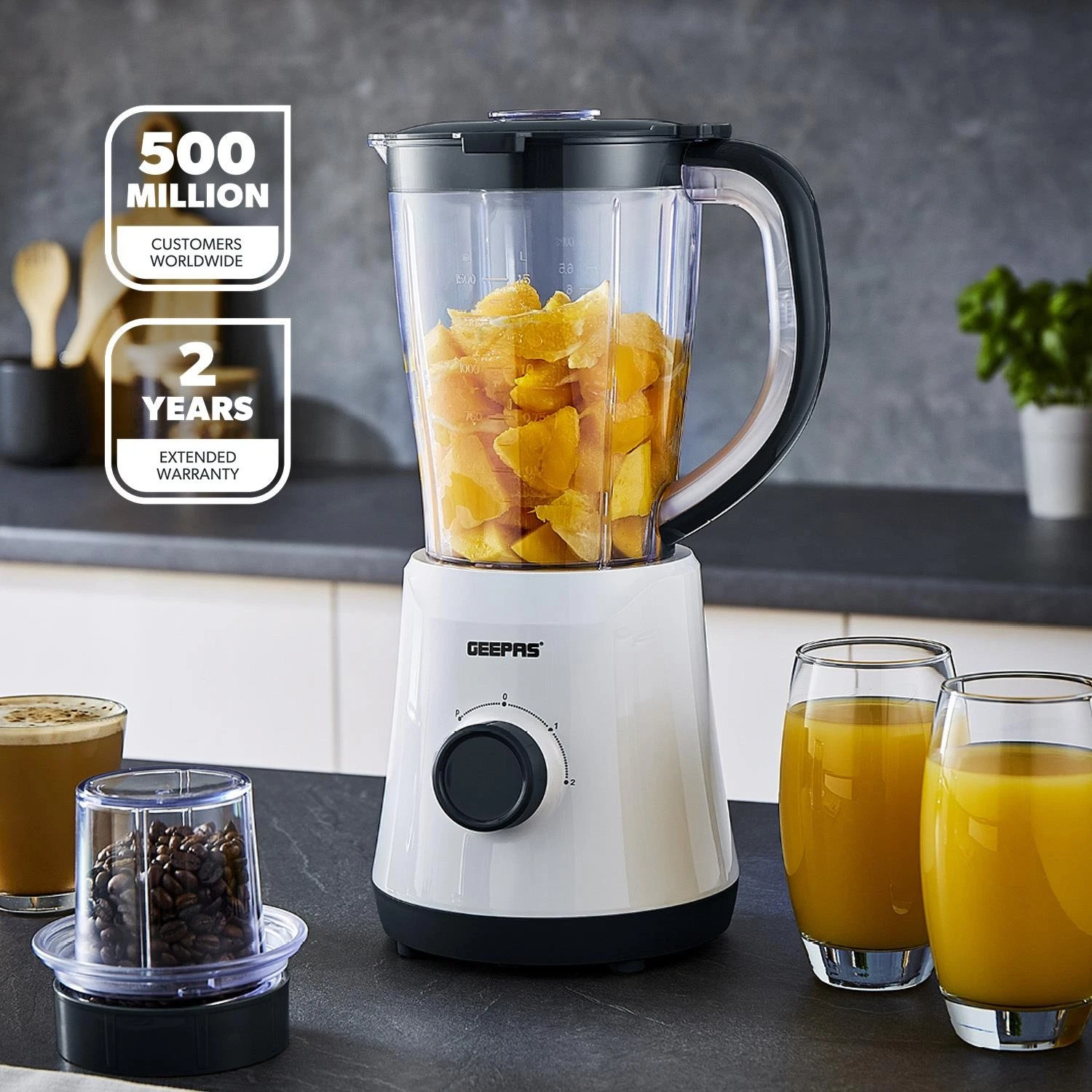 GEEPAS Blender Smoothie Maker Ice Crusher Mixer Table Top Blenders Juicer Black
Opens in a new windo