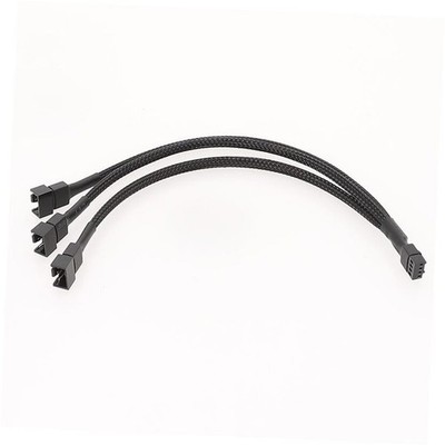 Hididi 4Pin 1 to 3 Ways PWM Fan Splitter Cable Sleeved Fan Power Exion 1 pack