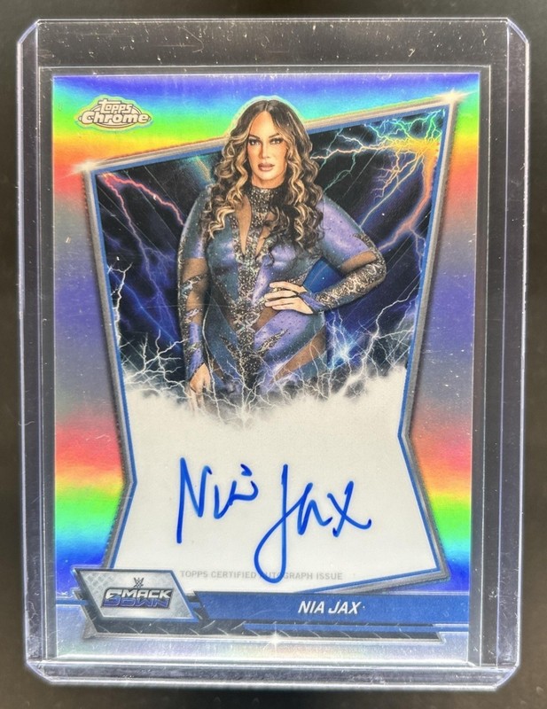 2026 Topps Chrome WWE Nia Jax Blue Brand Auto Autograph Refractor #BBA-NIA