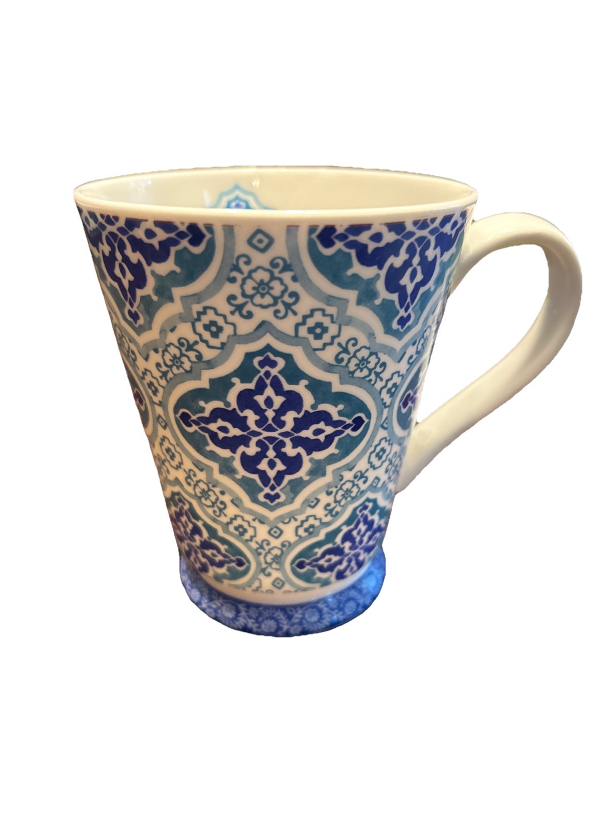 Portobello by Design Moroccan Print mug Blue & Turquoise Bone China England