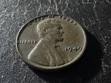 1949 Lincoln Wheat Penny No Mint Mark Error L/R Rare Coin with 'L' On Rim