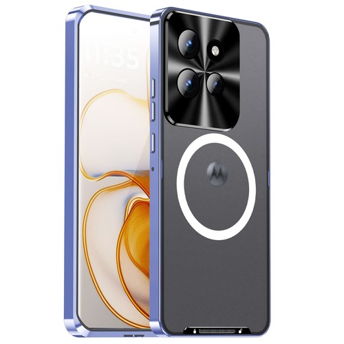 For Motorola Edge 50, Shockproof Aluminum Metal Bumper Magnetic Back Cover Case - Picture 18 of 21