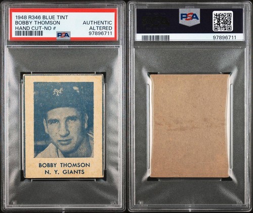 1948 R346 BLUE TINT Bobby Thomson PSA AUTHENTIC Altered JUST GRADED Hand Cut NO# - Picture 3 of 4