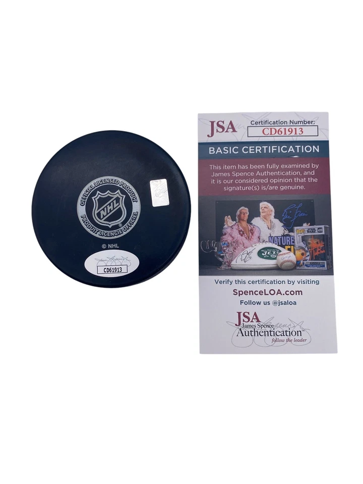 Disco de hóquei Dustin Brown 12 e 14 Cup Champs assinado logotipo Los Angeles Kings JSA LA - Imagem 2 de 2