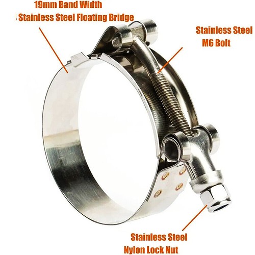 10PCS 3.75" Stainless Steel T-Bolt Clamp Turbo Coupler Intake Piping TBOLT Pipe - Picture 4 of 10
