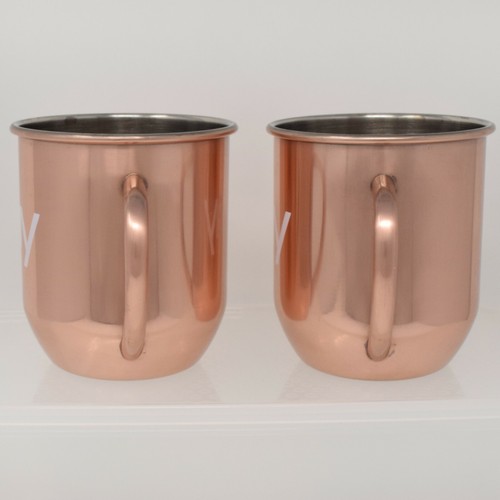 Posten 2 Ebay Tassen glatte Oberfläche Kunst Kupfer Look Moscow Mule Becher Cocktail Barware - Bild 2 von 8