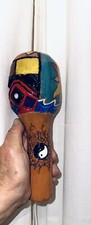 LG Handmade Clay Pottery Rattle MARACAS HANDLED INSTRUMENT 1 OF KIND ARTISTIC