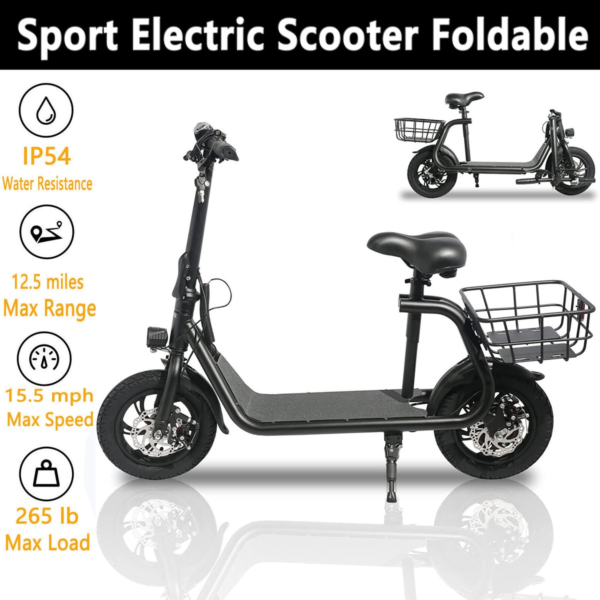 Lithium Electric Scooter 36v 450w Adult Folding E-bike Electric