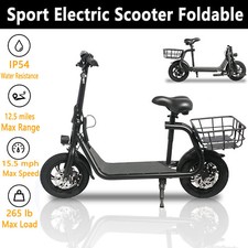 Lithium Electric Scooter 36v 450w Adult Folding E-bike Electric Moped W/ Seat