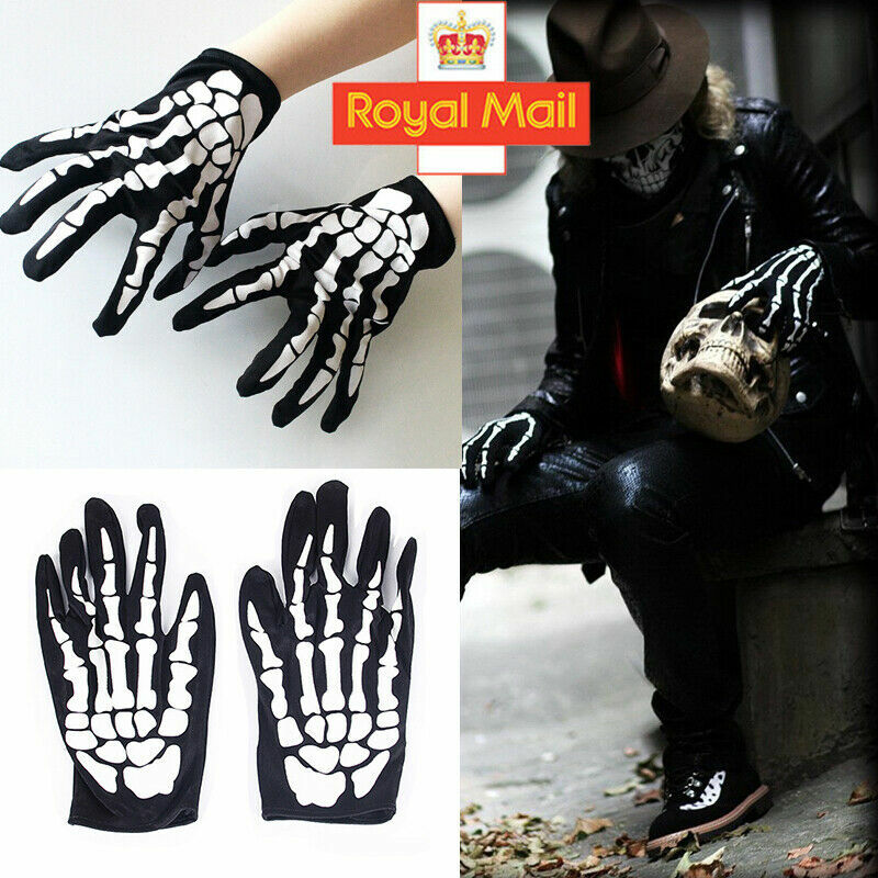 Halloween Skelett-Handschuhe Set – Weiße Knochenhandschuhe Für Erwachsene, 2 Paar, Für Cosplay & Party