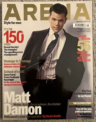 ARENA Magazine Sept 2004 feat. Matt Damon with Monet Mazur