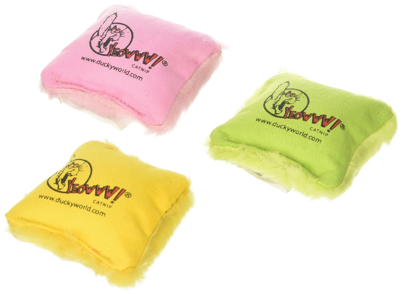 Yeowww Catnip Pillow Cat Toy Assorted Colors 2.5 Inch Mini Pillows