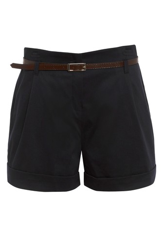 New WOMENS black/stone LADIES belted high waisted shorts hot pants sizes 12-20 - Picture 25 of 34