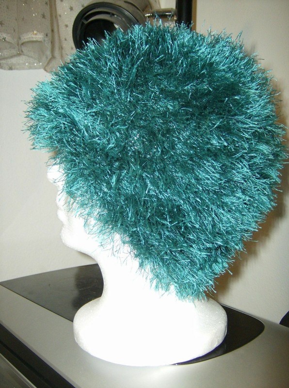 Chemo Fun Fur Hat Hairy Cap Soft feeling Teal