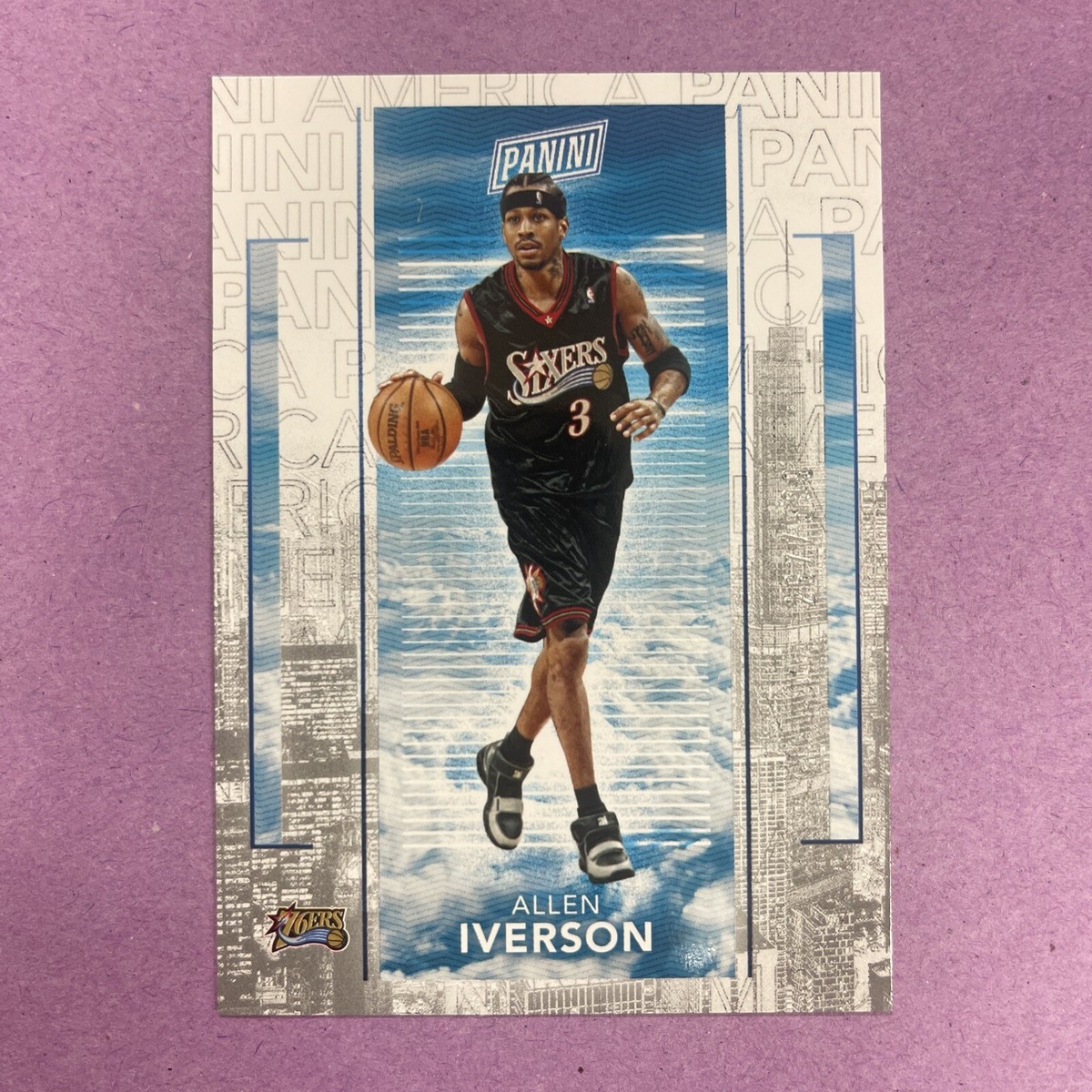 2023 Panini-The National Allen Iverson #N-AI BLUE /599 76ers (FB2