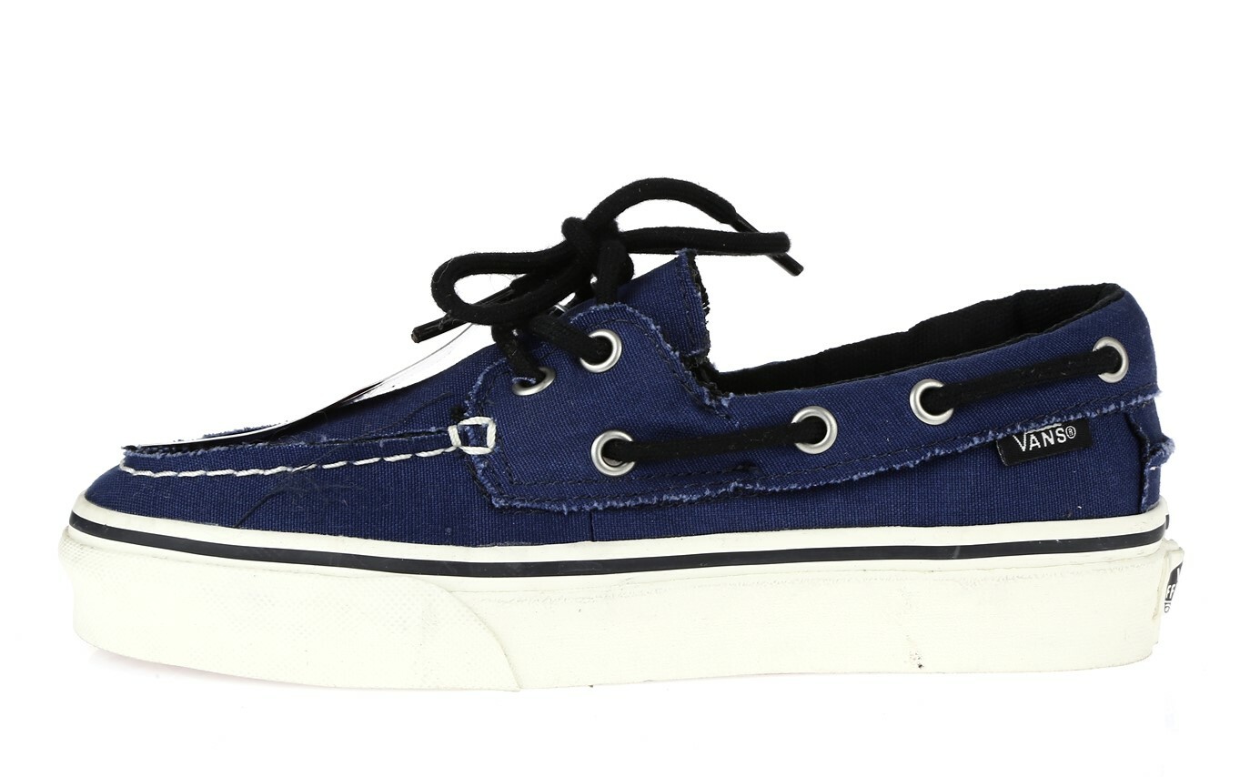 WALL 225575 navy blue canvas boat shoes 