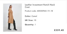 Leather Coat Karen Millen