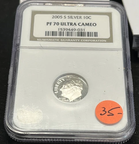 2005-S SILVER ROOSEVELT DIME NGC PF70 ULTRA CAMEO  ACTUAL COIN #H466