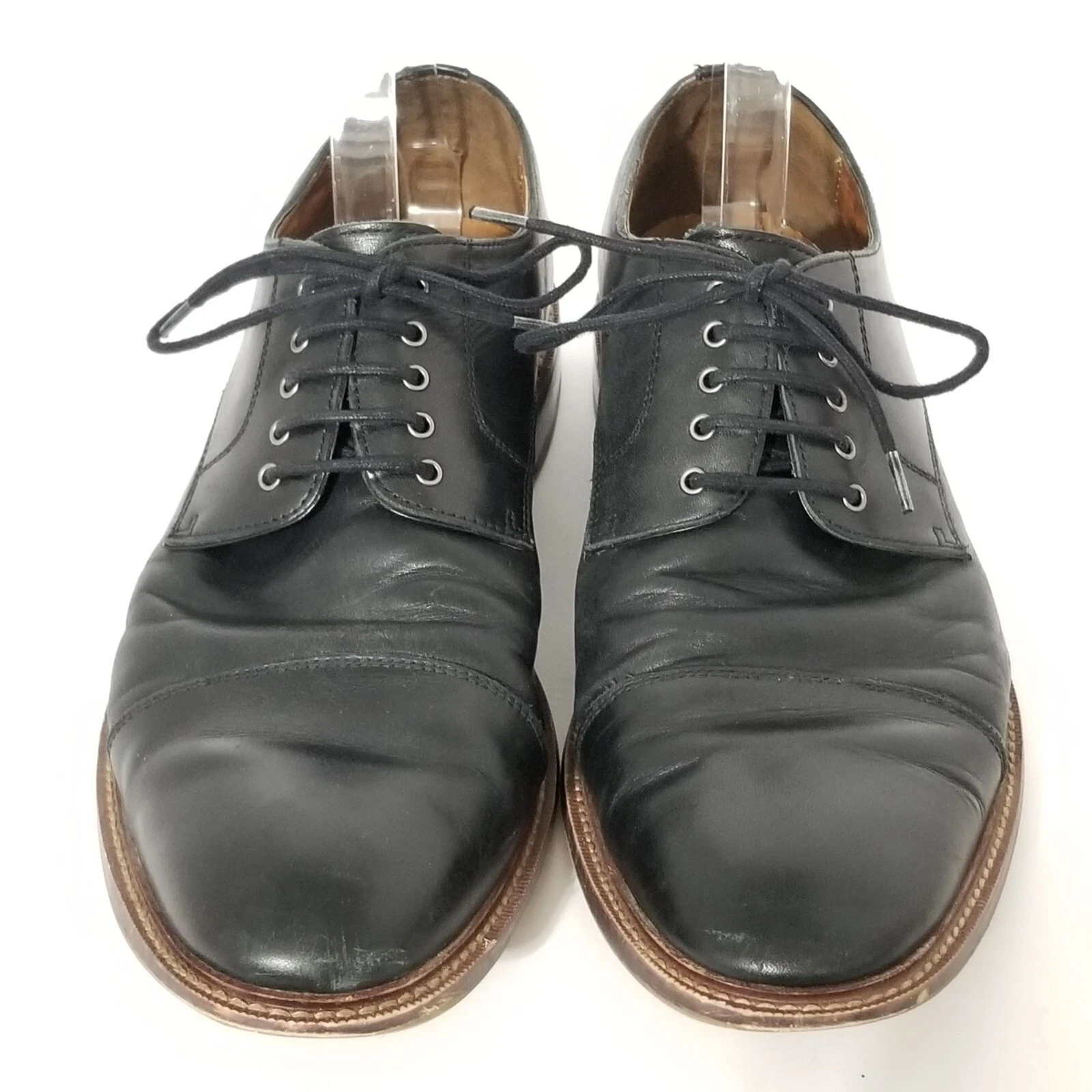 CLARKS BLAKE MCKAY CAP TOE OXFORD《723》Lacci da uomo taglia 11 5 Clark in pelle nera