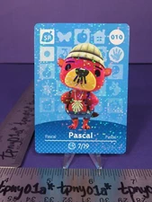 PASCAL #010 AUTHENTIC US PACK FRESH Animal Crossing SERIES 1 Amiibo Card [ESE]