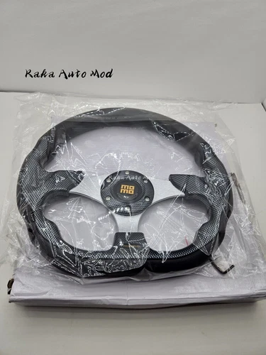 MOMO Eagle Street Sport Steering Wheel 320mm 12.5in Carbon Fiber Look - Picture 4 of 9
