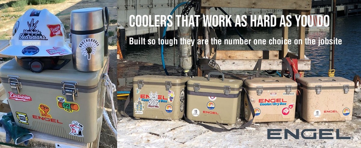 ENGEL 13QT Leak-Proof, Air Tight, Hard Sided Cooler Lunchbox Black